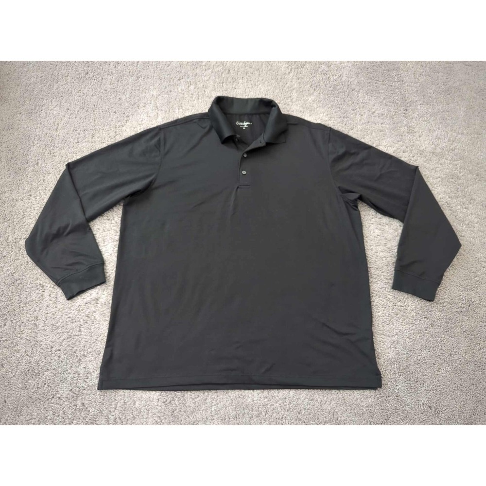 Walter Hagen Polo Shirt Mens XL Black Long Sleeve‎ Golf Casual